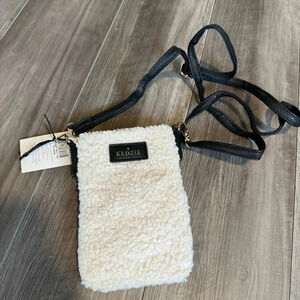 Kedzie Fireside Collection Phone Crossbody in Vegan Sherpa • Cream • NWT